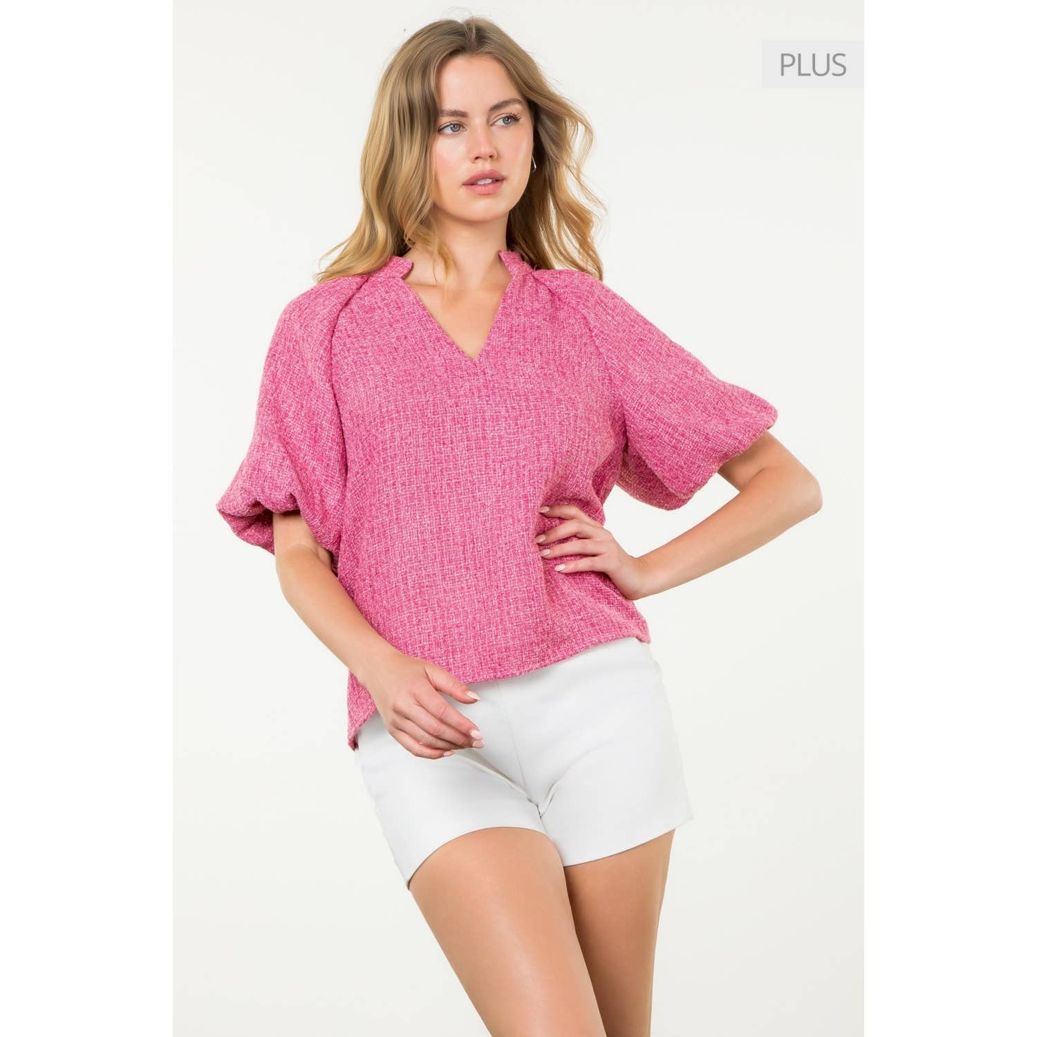 /Size Xl/ Ruffle Neck Puff Sleeve Tweed Top Unisex T-shirt, Sweatshirt, Hoodie, Long Sleeve Tee