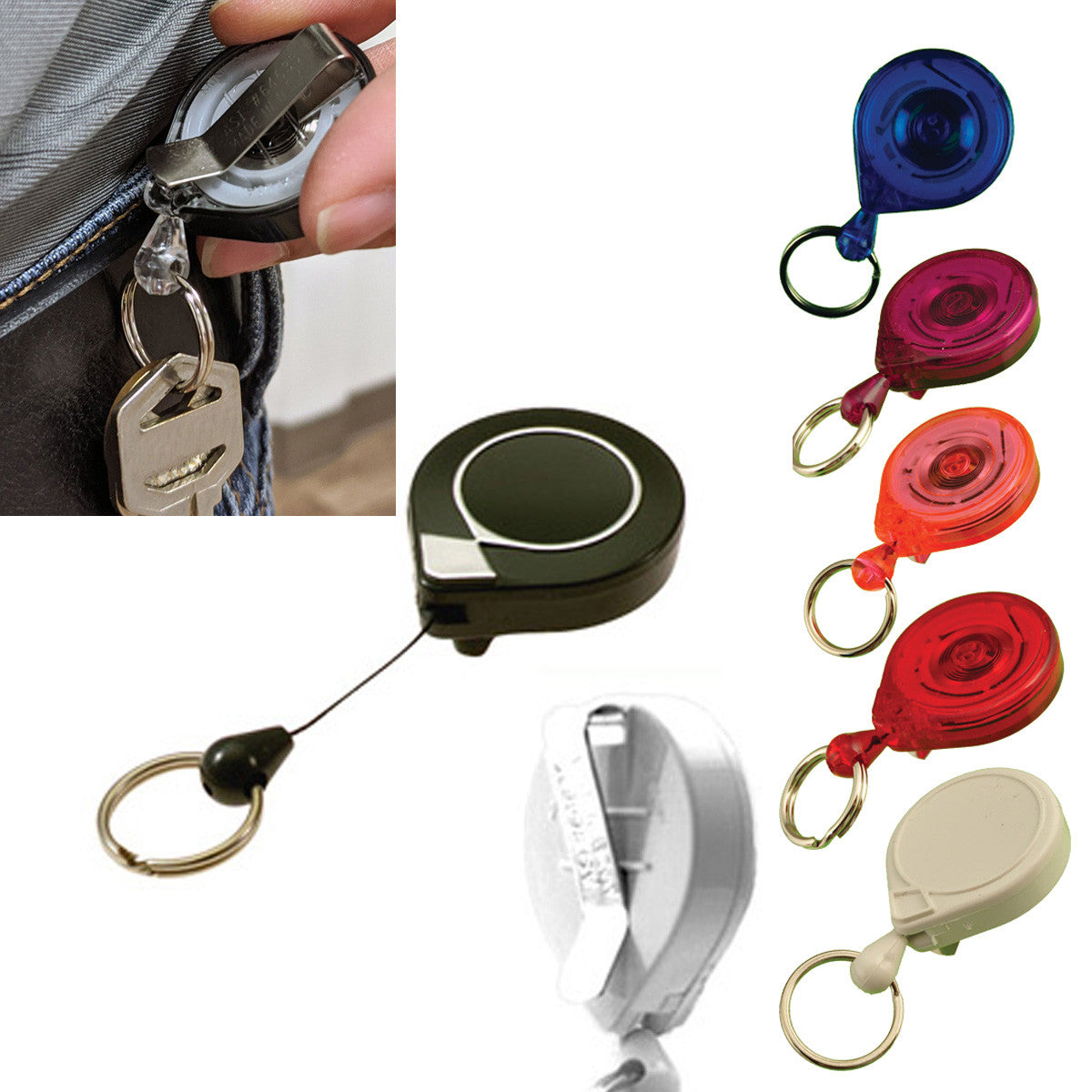 Mini Key-Bak Key Retractor Clip On