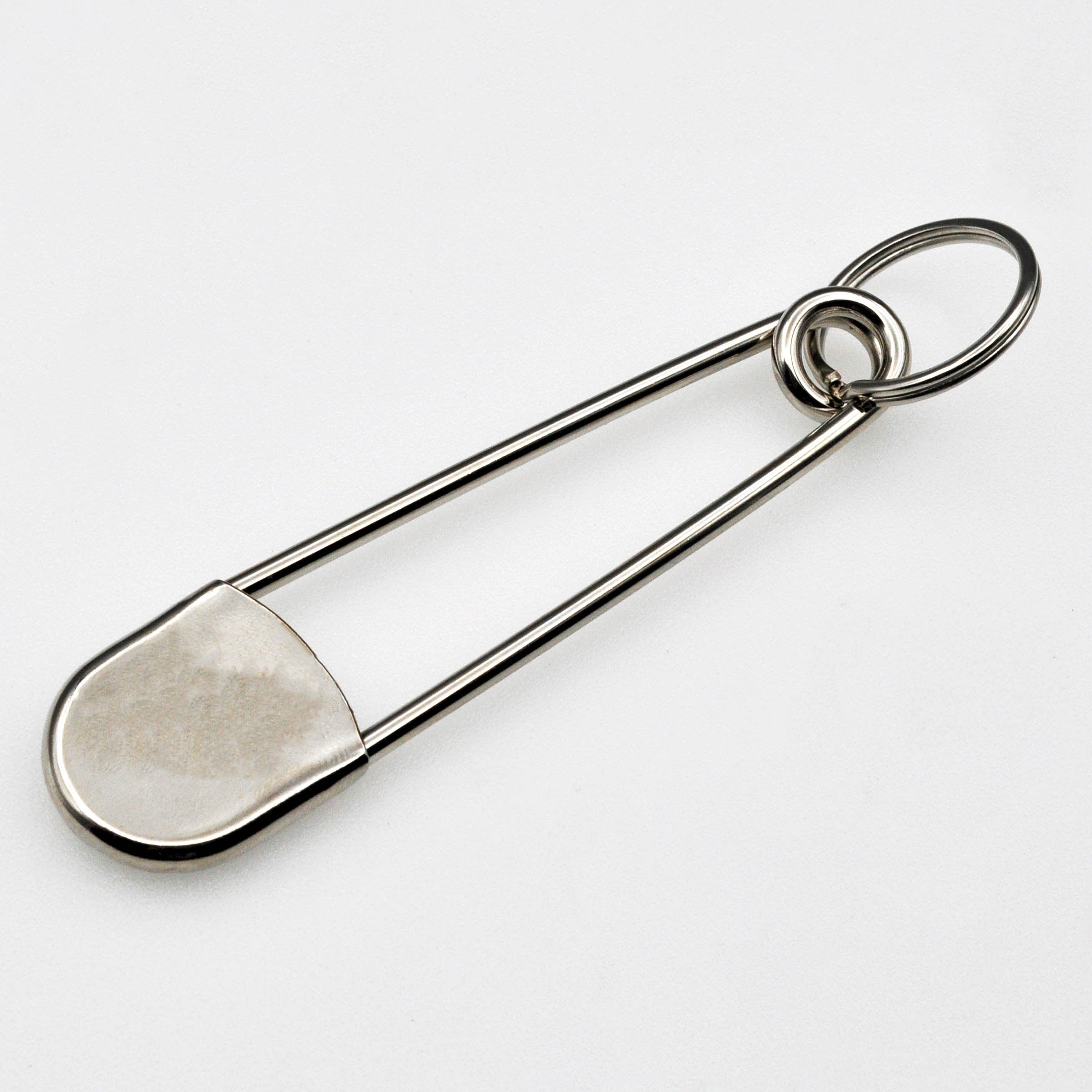 Nickel Plated Jumbo Safety Pin Key Ring