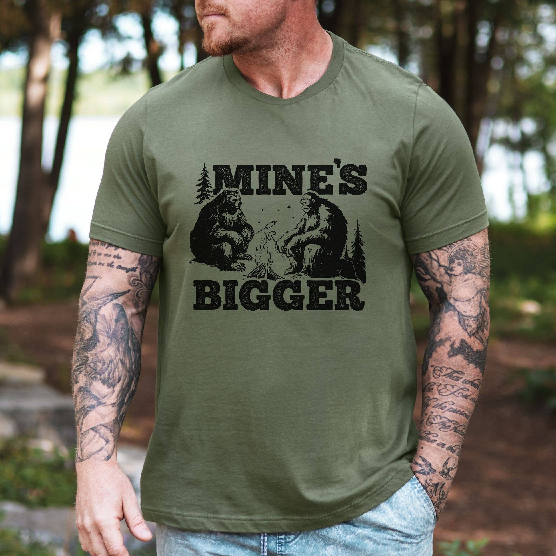 Mine's Bigger Funny Bigfoot Bear Shirt Tshirt 291