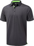 Men's Golf Polo Shirts - Moisture Wicking High Performance Short Sleeve Striped Collared Sports Casual Shirt