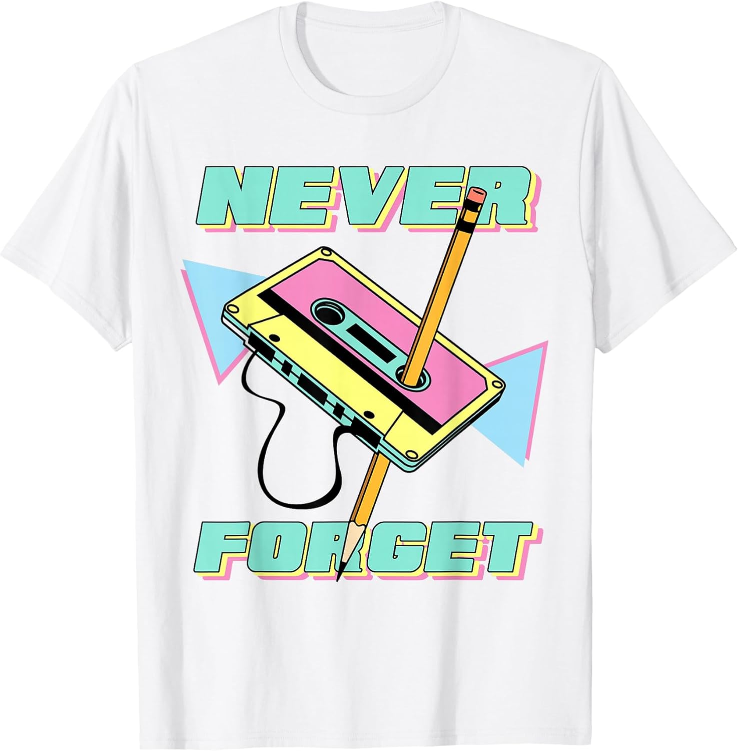 90s Party Costume 80s Never Forget Retro Cassette T-Shirt Unisex T-shirt, Sweatshirt, Hoodie, Long Sleeve Tee