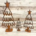 Tree #1 Set of 3 Rusty Metal Holiday Christmas Trees
